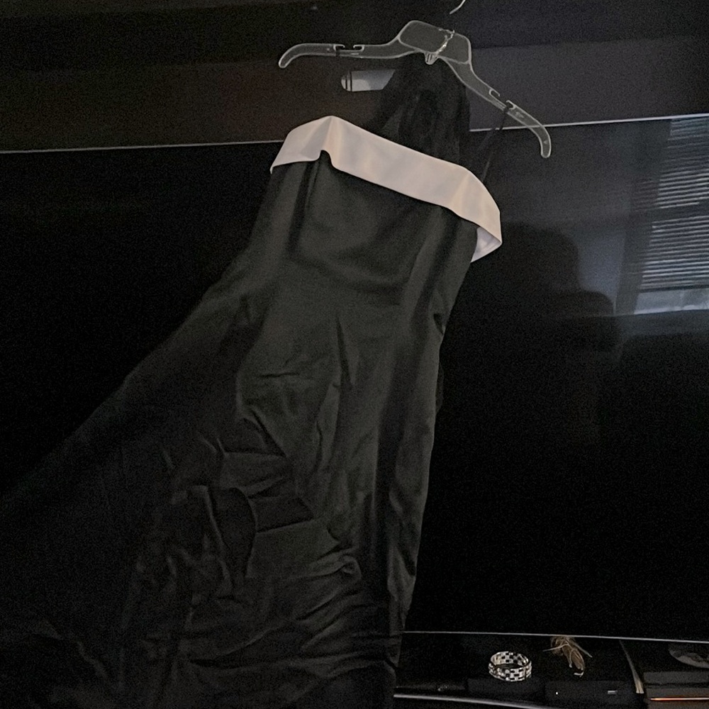 black and white dress